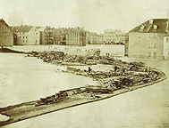 Erie Canal Aqueduct during flood of 1865