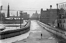 Erie Canal Aqueduct in winter (1908-1910?)