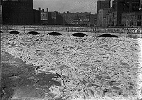 Ice jam in the Genesee River at the Erie Canal Aqueduct