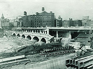 Broad Street Bridge construction, 1924
