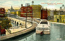 Canal Boats going over Aqueduct, Rochester, N.Y.