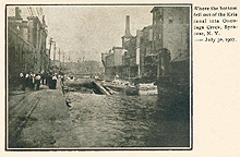 Washout of the Erie Canal into Onondaga Creek, 1907