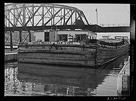 The barge Edward Hedger in Lock Eleven near Amsterdam, N.Y.
