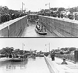 Opening of the Barge Canal at Lock No. 2: Governor's Boat in Lock.