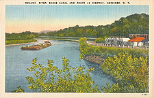 Mohawk River, Barge Canal and Route 5S Highway, Herkimer, N.Y.