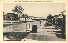 Barge Canal Lock Number 24 Looking Towards Bridge, Baldwinsville, N.Y.