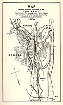 Map showing proposed new route of the Erie Canal at Cohoes