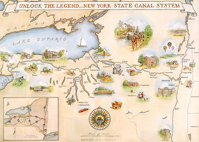 new york state map. The New York State Canal