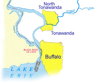 Map of the Erie Canal - Western Section, South