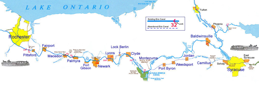 Map of the Erie Canal - West Central Section