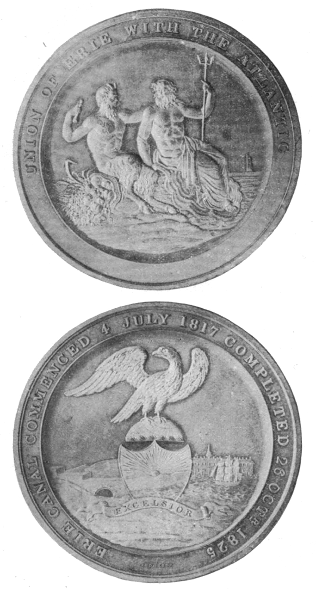 Large Erie Canal commemorative medals