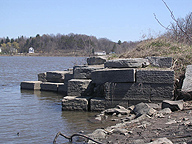 Crescent Aqueduct remains on the south side of the Mohawk River