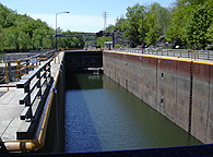 Erie Canal Lock E-17 -- The lock chamber, looking west