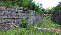 Erie Canal Lock No. 58 - North chamber, west end, looking east