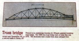 Detail of sign -- Whipple truss bridge
