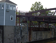 The southeast corner, with the bridge in the raised position