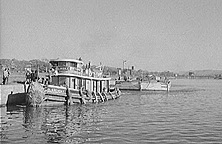 Barge under tow in the Erie Canal