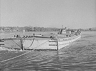 Barge under tow in the Erie Canal