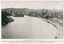 Completed canal just west of the Little Falls lock