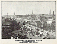 Bird's-eye View of the Combined Locks at Lockport