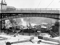 Lockport Locks, from stairway of the Superintendent Office looking east