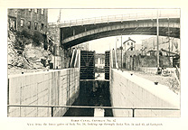 View from the lower gates at lock No. 34, at Lockport