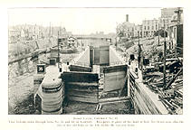 View looking down through locks No. 35 and 34, at Lockport