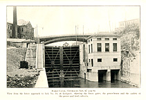 View from the lower approach to lock No. 34, at Lockport