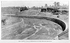 New vertical wall at entrance to Upper Mohawk aqueduct