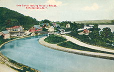 Erie Canal, looking West to Bridge, Schenectady, N.Y.