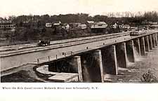 Where the Erie Canal crosses Mohawk River near Schenectady, N.Y.