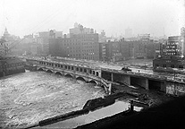 Subway construction at Aqueduct, 1924