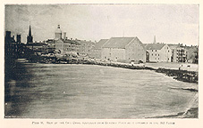 The Erie Canal Aqueduct over Genesee River as it appeared in the 1865 flood