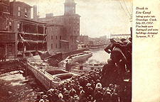 Break in Erie Canal letting water into Onandaga Creek, July 30, 1907