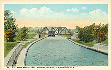 State Barge Canal, showing Lock No. 3, Waterford