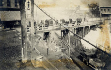 Construction scene, Main Street Bridge, Fairport, N.Y.