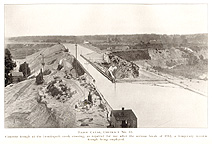 View of the Irondequoit Creek crossing, showing site of 1912 canal break