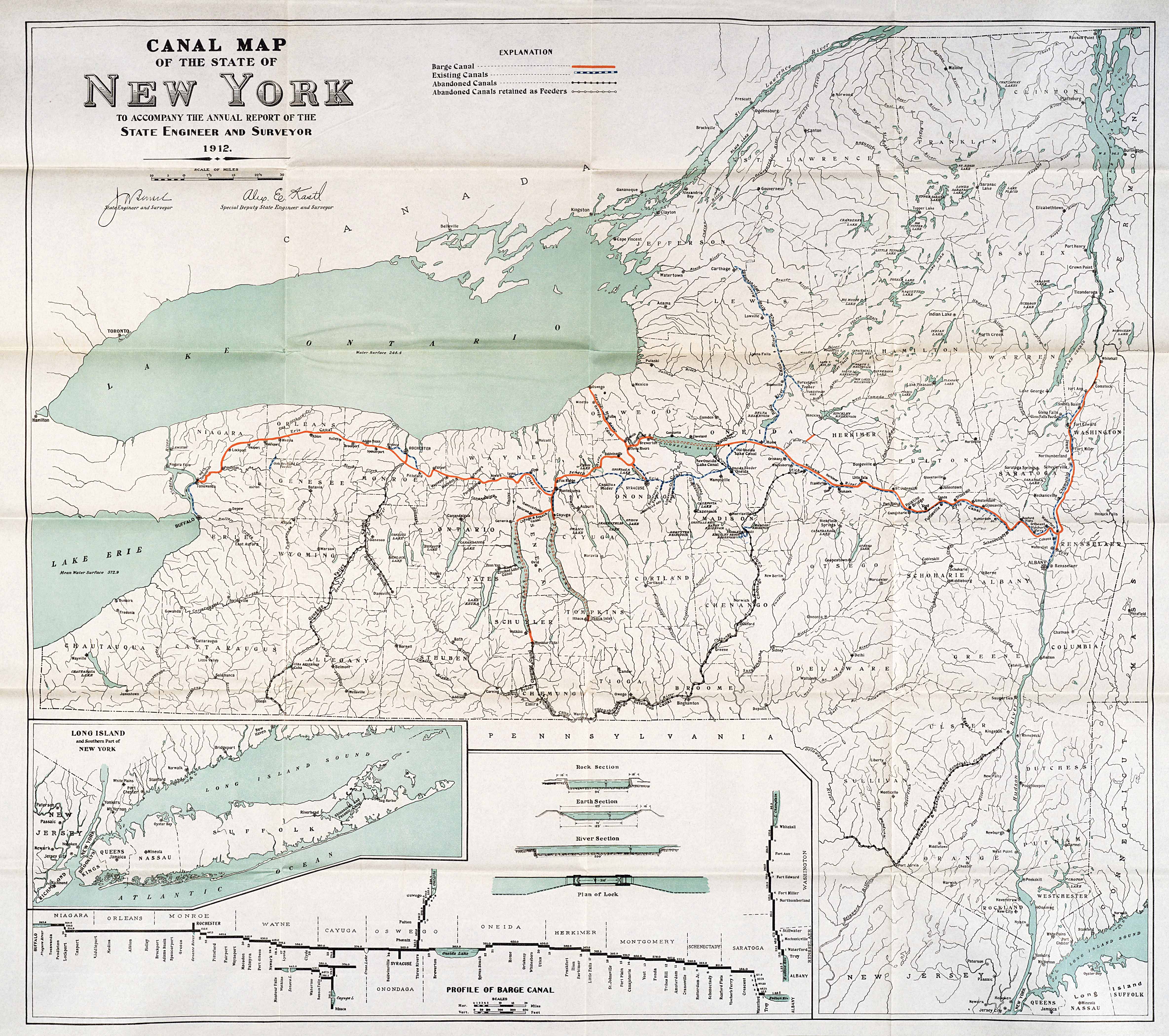 Erie Canal Map 1800s