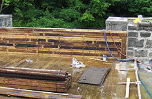 Nine Mile Creek Aqueduct restoration - Side beams at the southwest corner