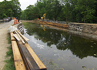 Nine Mile Creek Aqueduct restoration - Overview, looking east