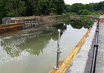 Nine Mile Creek Aqueduct restoration - Looking west