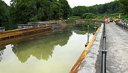 Nine Mile Creek Aqueduct restoration - Looking west