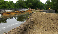 Nine Mile Creek Aqueduct restoration - Overview, looking northeast