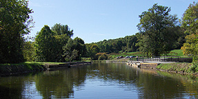 Looking west at the restored aqueduct