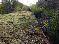 Enlarged Erie Canal Lock No. 50 - Central divider, looking east