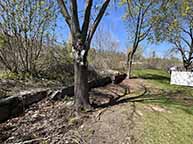 Enlarged Erie Canal Lock no. 11 remains, looking north