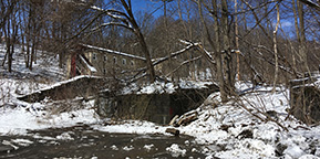 The remains of Enlarged Erie Canal Lock no. 14, 2023