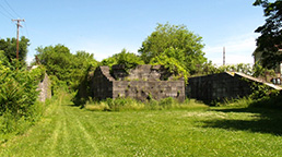 The south entrance to Lock 9, Cohoes, <br />
		looking north