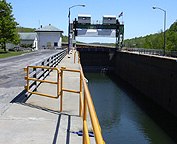 Erie Canal Lock E-17 -- The lock chamber, looking east