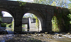 The north (towpath) side, looking southwest from stream level